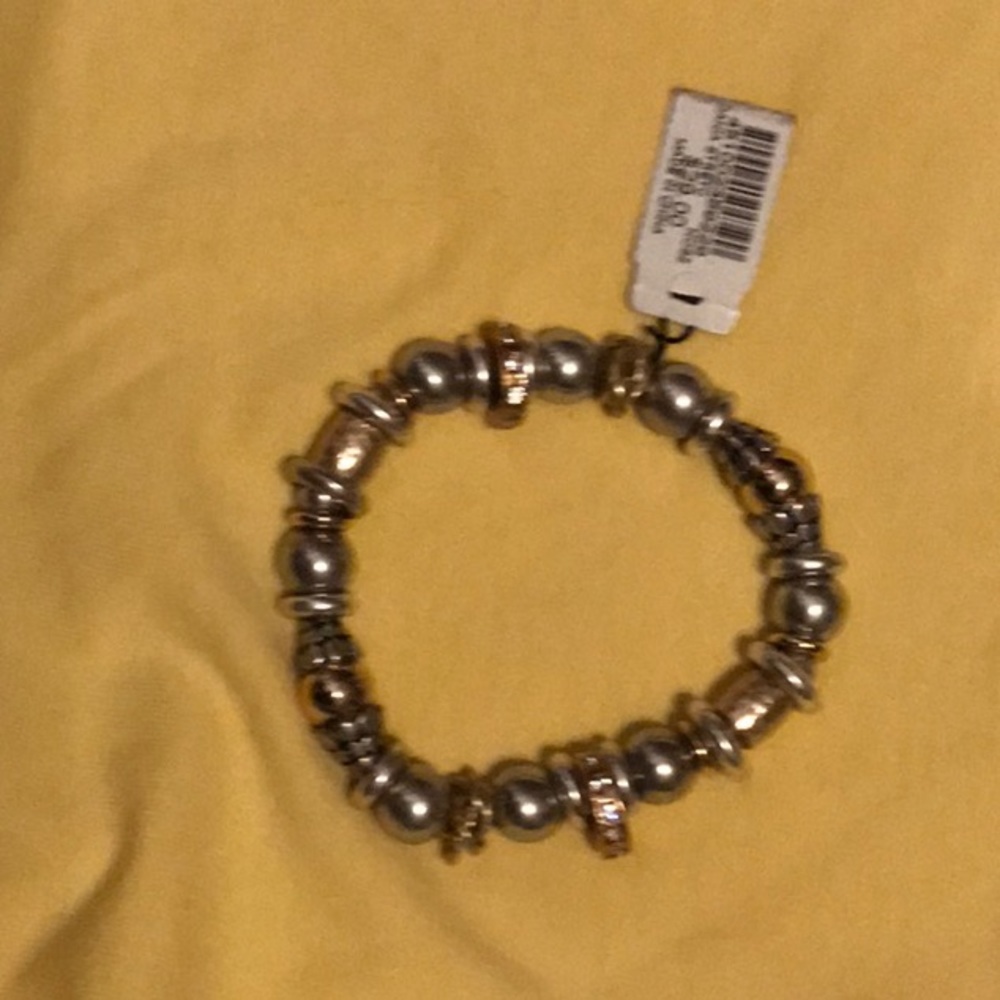 Chico’s White and Rose Stretch Bracelet